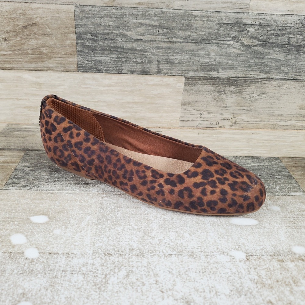 Dr. Scholls Wexley Womens Shoes Sz 7.5 M Brown Black Leopard Slip On Round Toe